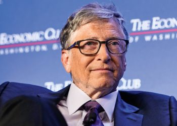WASHINGTON, DC - JUNE 24: Microsoft principle founder Bill Gates participates in a discussion during a luncheon of the Economic Club of Washington June 24, 2019 in Washington, DC. Gates discussed various topics including climate change.   Alex Wong/Getty Images/AFP