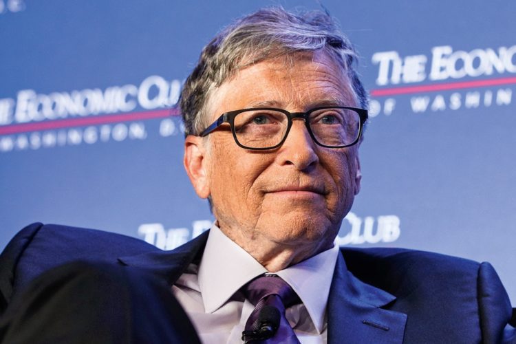 WASHINGTON, DC - JUNE 24: Microsoft principle founder Bill Gates participates in a discussion during a luncheon of the Economic Club of Washington June 24, 2019 in Washington, DC. Gates discussed various topics including climate change.   Alex Wong/Getty Images/AFP